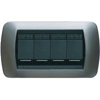 L4804ACS  placca 4P acciaio spazzolato