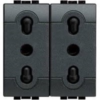 Presa duplex bipasso Living Light L4180/2   2p+T 10/16A