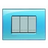 Placca Living Light azzurro LNA4807AD Bticino Quadra 7 posti