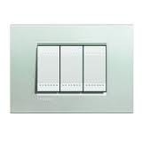 Placca Living Light argento LNA4804AG  Bticino Quadra 4 posti