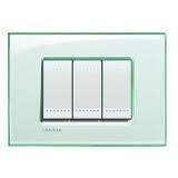 Placca Living Light acquamarina LNA4803KA Bticino Quadra 3 posti