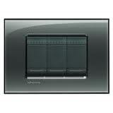Placca Living Light fumo di Londra LNA4804KF Bticino Quadra 4 posti